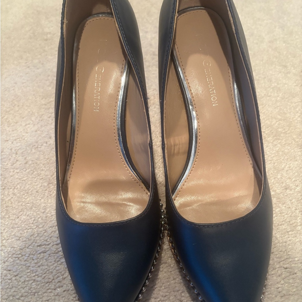 BCBGeneration Navy Studded Heels